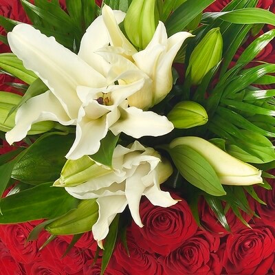 Detalle de Corazón de rosas