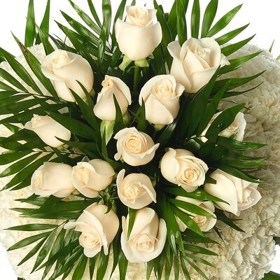 Detalle de Corazón de clavel blanco